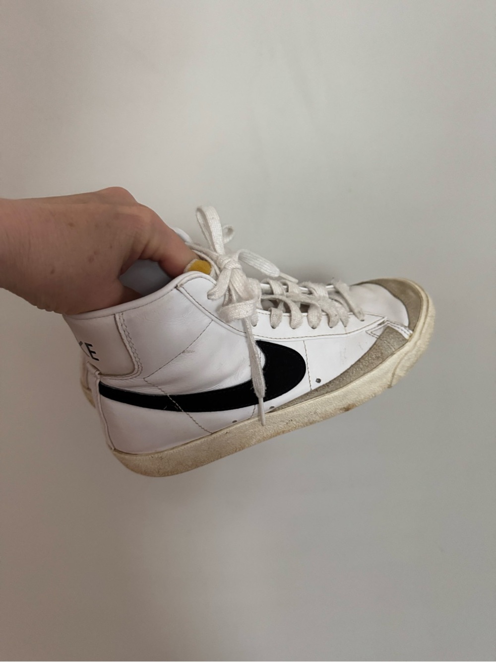 Nike White and Black High-Top Sneaker